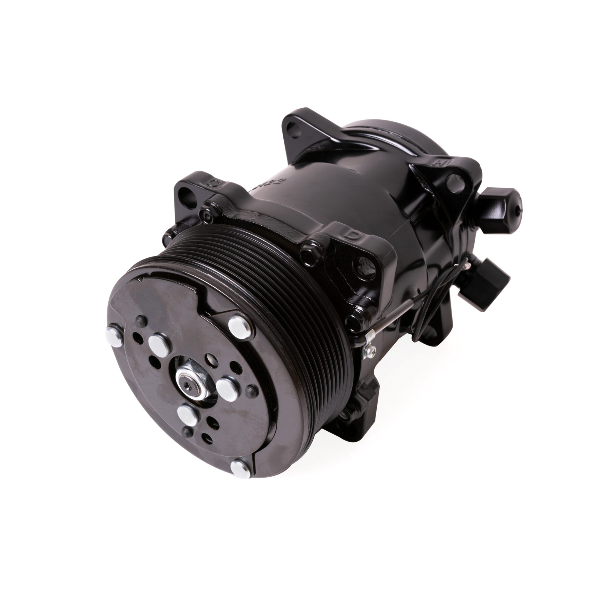 Racing Power Sanden 508 Air Conditioning Compressor - R-134A - 7 Rib Serpentine Pulley - Black