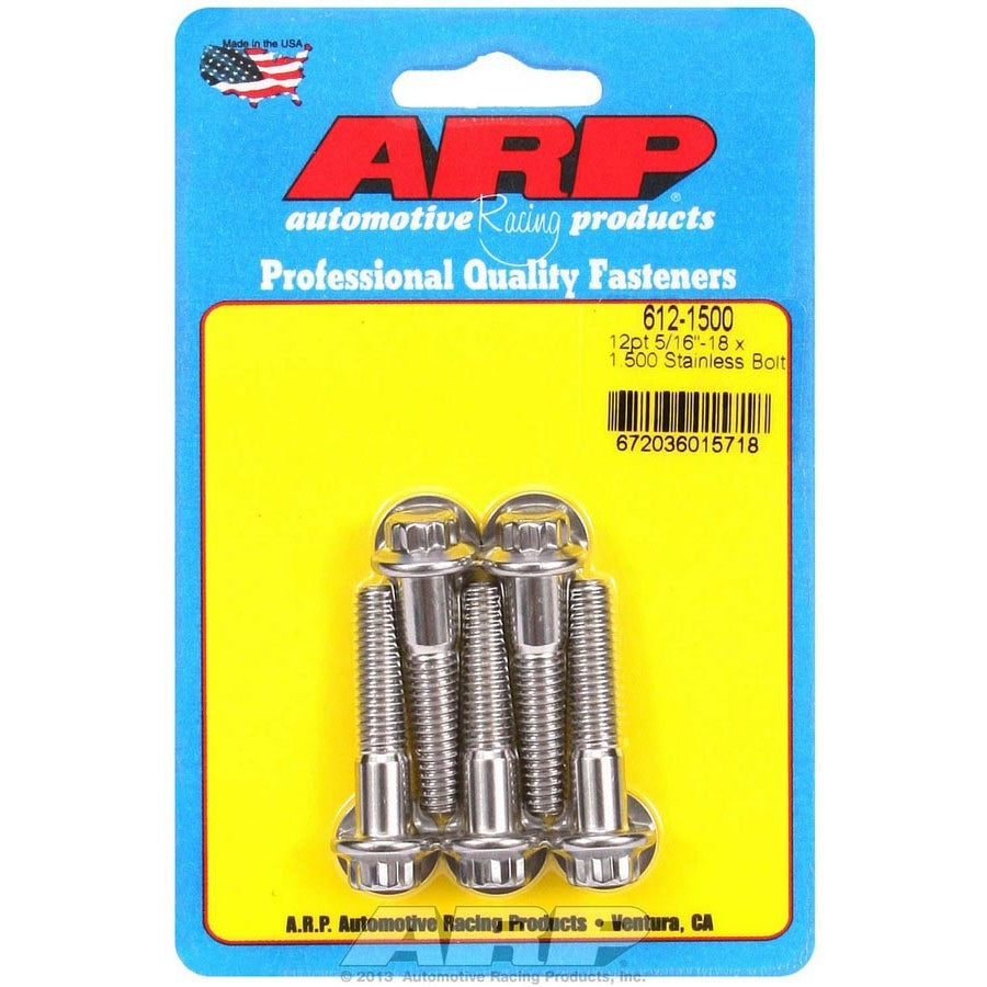 ARP Stainless Steel Bolt Kit - 12 Point (5) 5/16-18 x 1.500