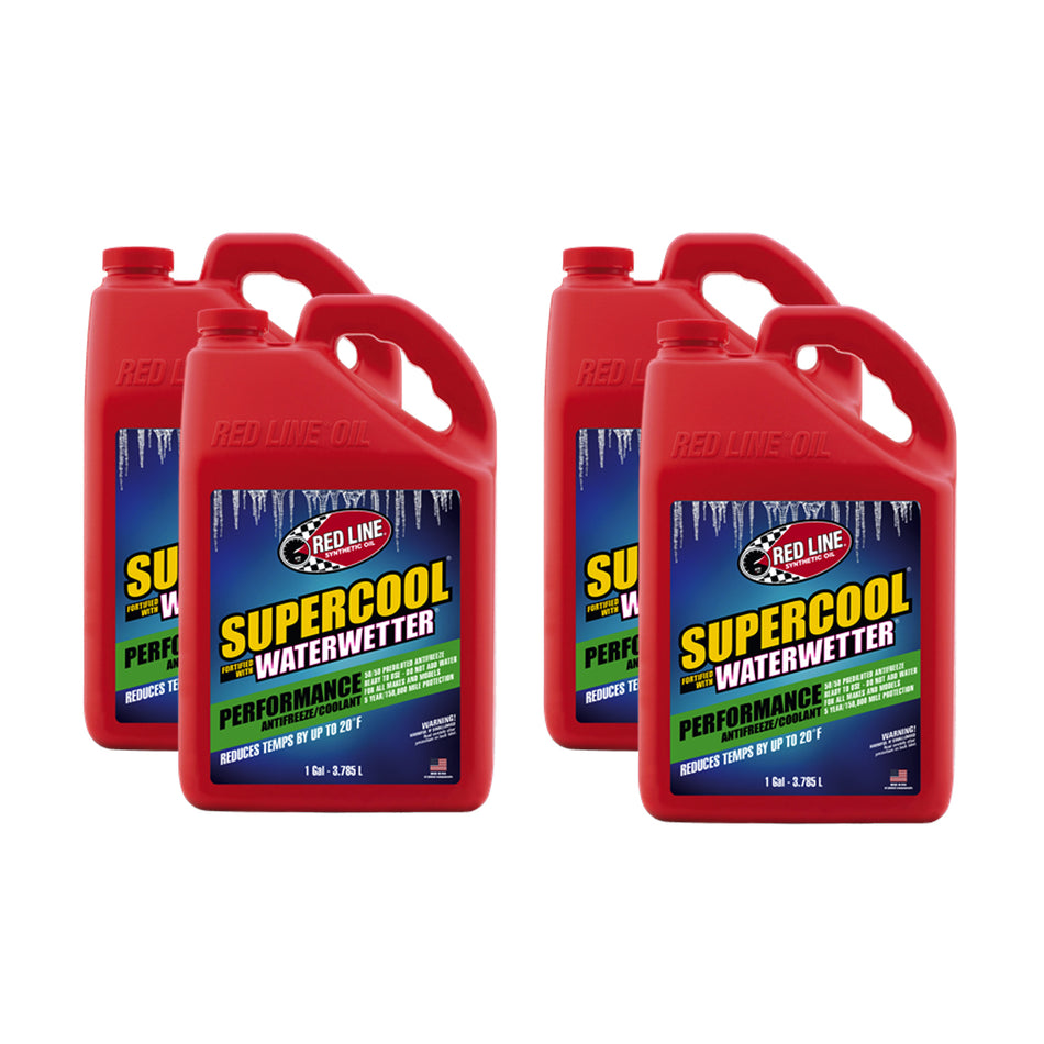 Red Line Supercool Antifreeze/Coolant Additive - WaterWetter - Pre-Mixed - 1 Gal. Jug - (Set of 4)