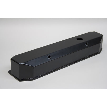 PRW INDUSTRIES Stock Height Valve Covers Breather Hole Hardware Aluminum - Black Anodize - Aftermarket Heads