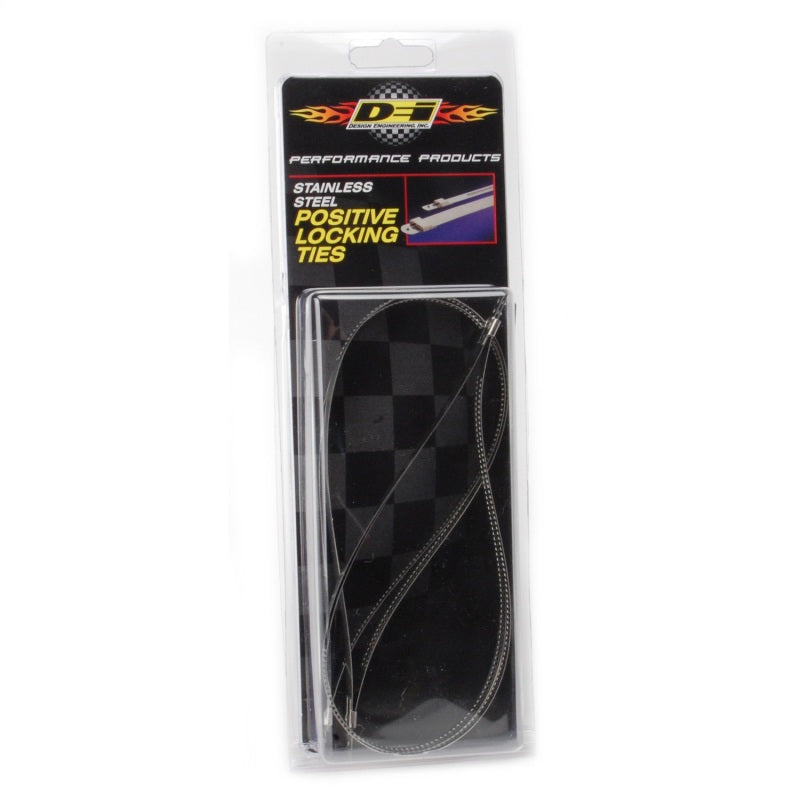 DEI Locking Exhaust Wrap Ties - 7 mm Wide - 14 in Long - Heat Resistant - Set of 4