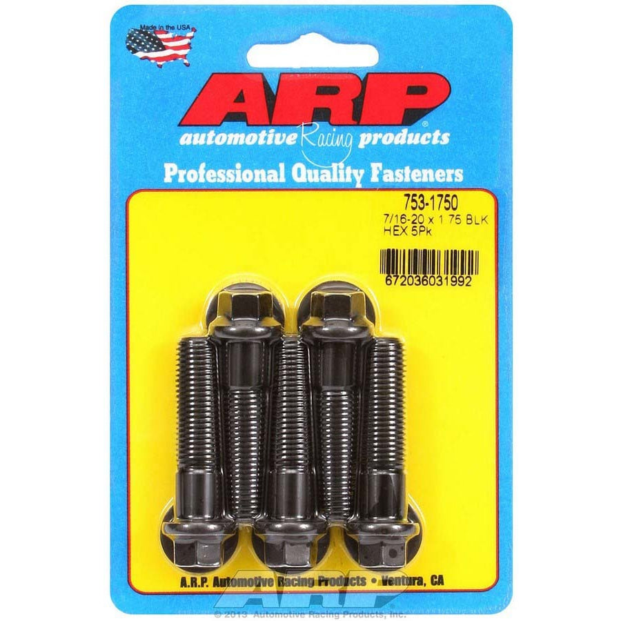 ARP 7/16-20" Thread Bolt 1.750" Long 7/16" Hex Head Chromoly - Black Oxide