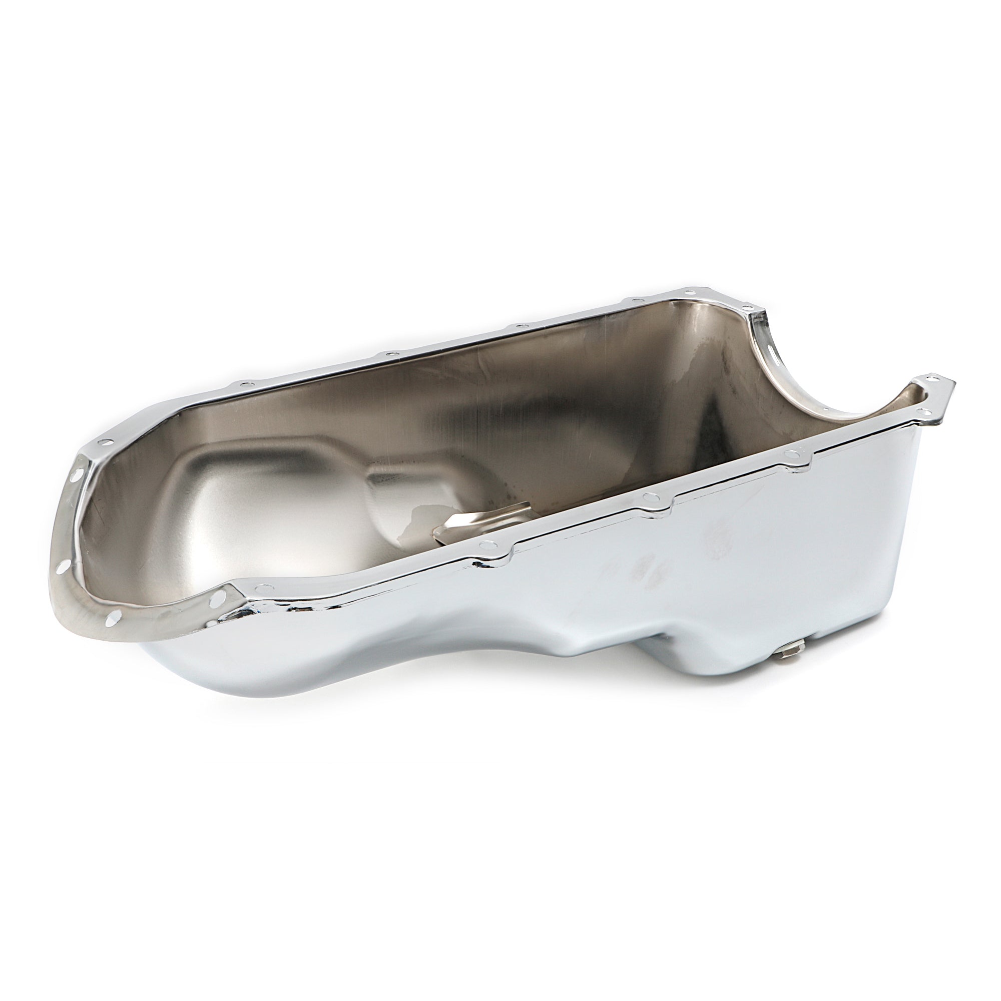 Trans-Dapt OEM Style Rear Sump Oil Pan - 4 Quart - Stock Depth - Chrome - Pontiac V8