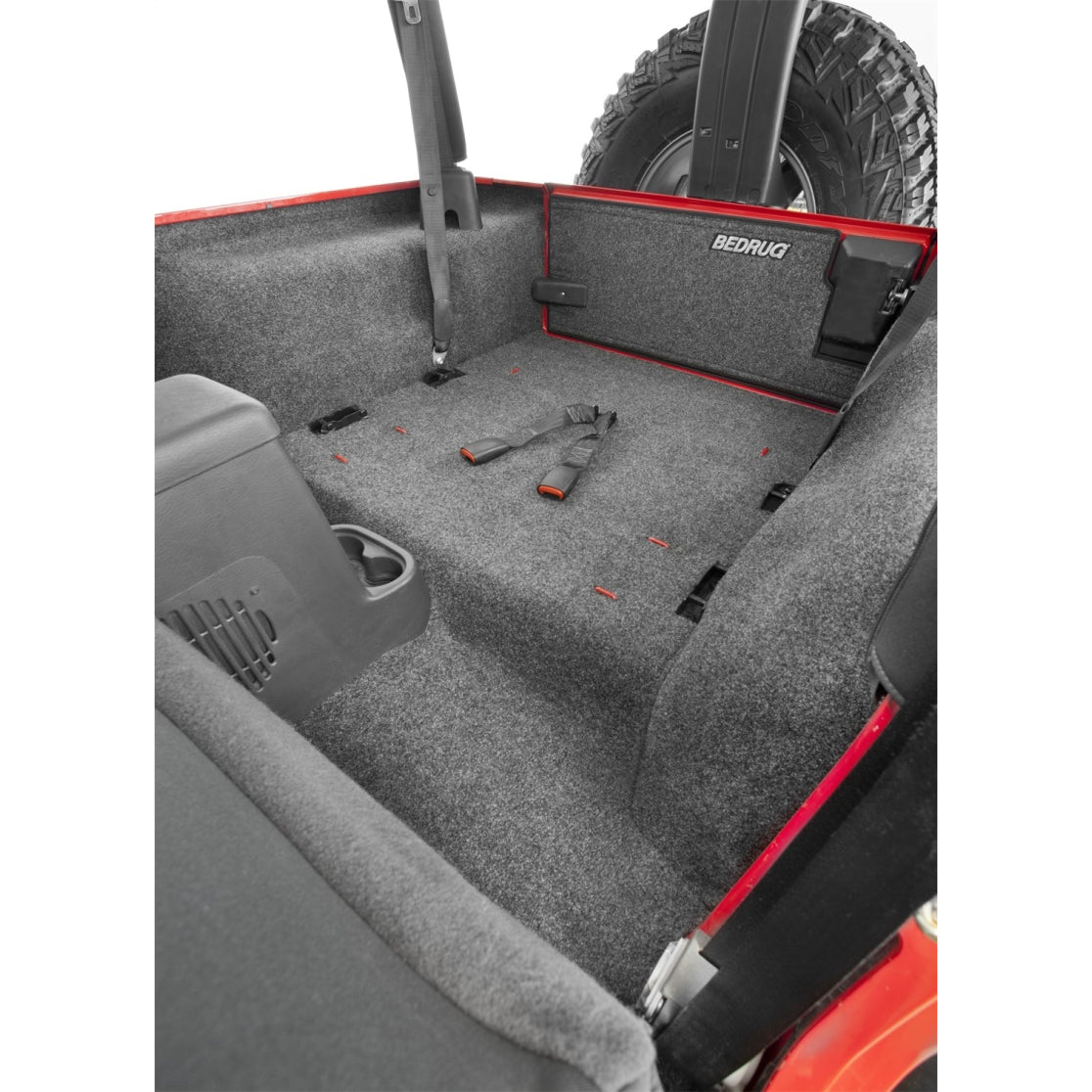 Bedrug Jeep Cargo Liner - Tailgate Included - Composite - Black - Cargo Area - Jeep Wrangler TJ 1997-2006