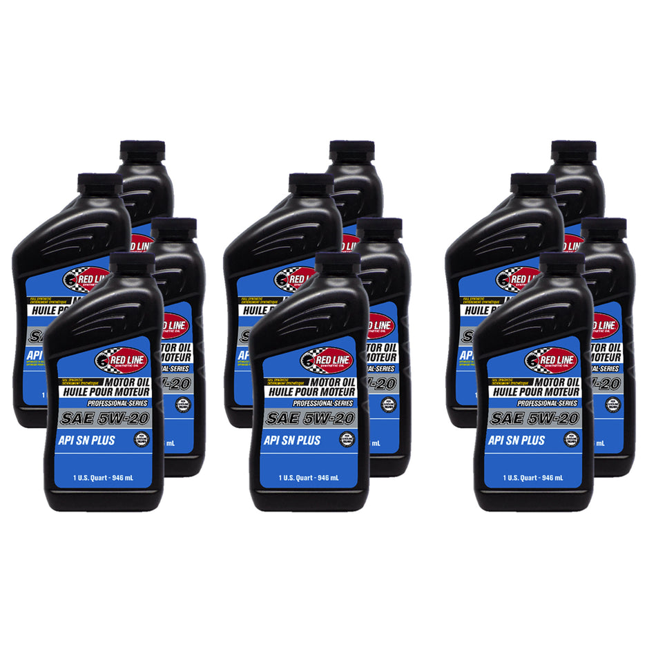 Red Line Professional Series Motor Oil - 5W20 - Synthetic - 1 qt Bottle - (Set of 12)