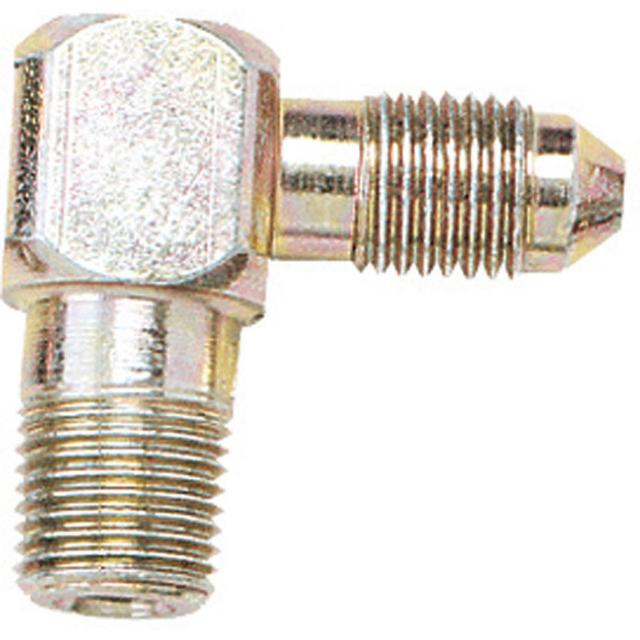 Longacre Caliper Fitting - 1/8" NPT to #4 AN 90° (Oil Pressure Block Fitting)