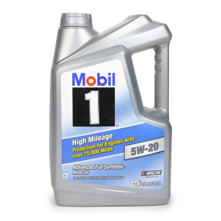 Mobil 1 5w20 High Mileage Oil 5 Quart Bottle