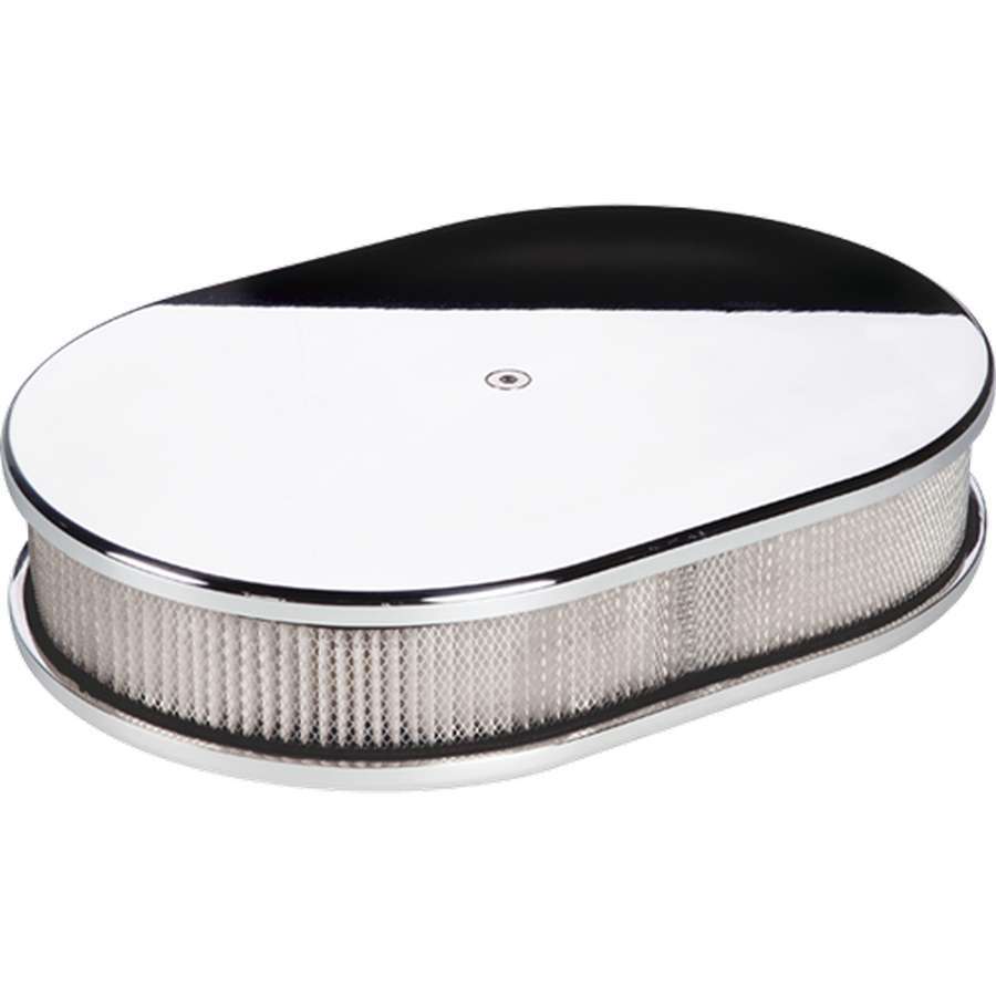 Billet Specialties Small Oval Air Cleaner Assembly - Polished - Plain Design - 2 in. Filter Height