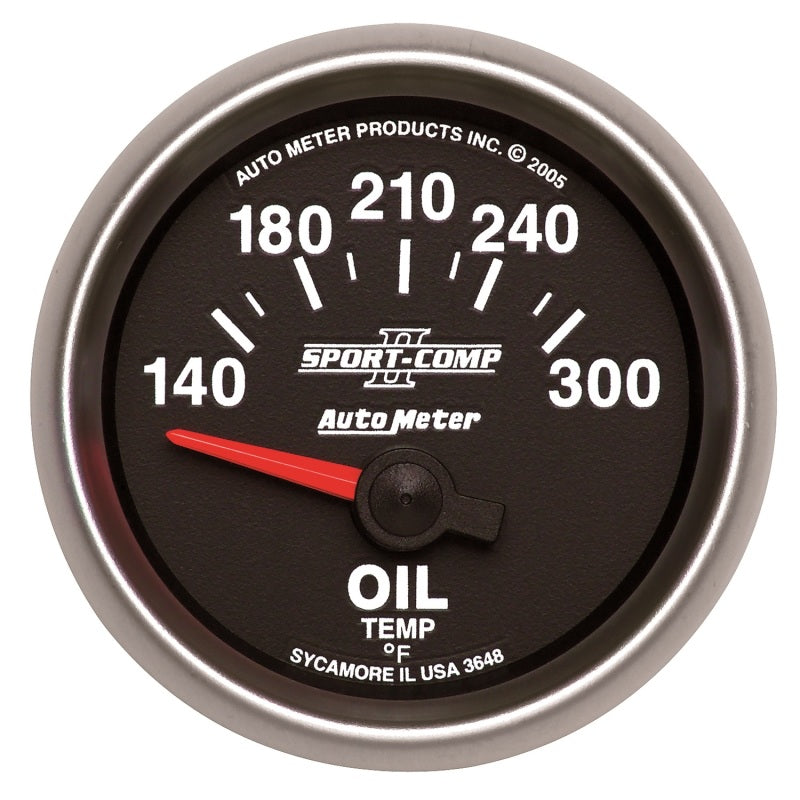 Auto Meter 2-1/16" Sport-Comp II Electric Oil Temperature Gauge - 140-300