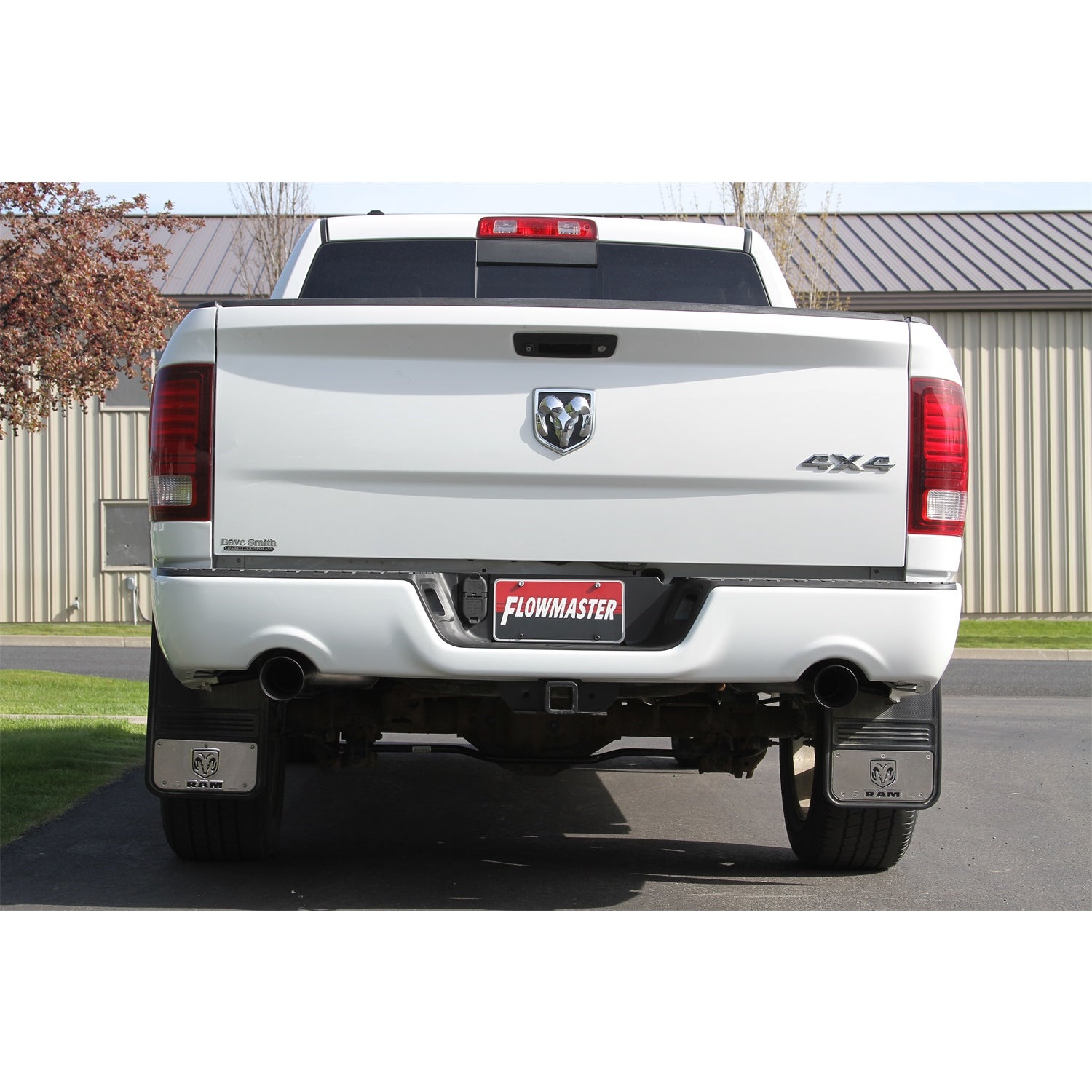 Flowmaster Outlaw Cat-Back Exhaust System - 3 in Tailpipe - 4 in Tips - Black / Natural - Dodge Ram Fullsize Truck 2009-21