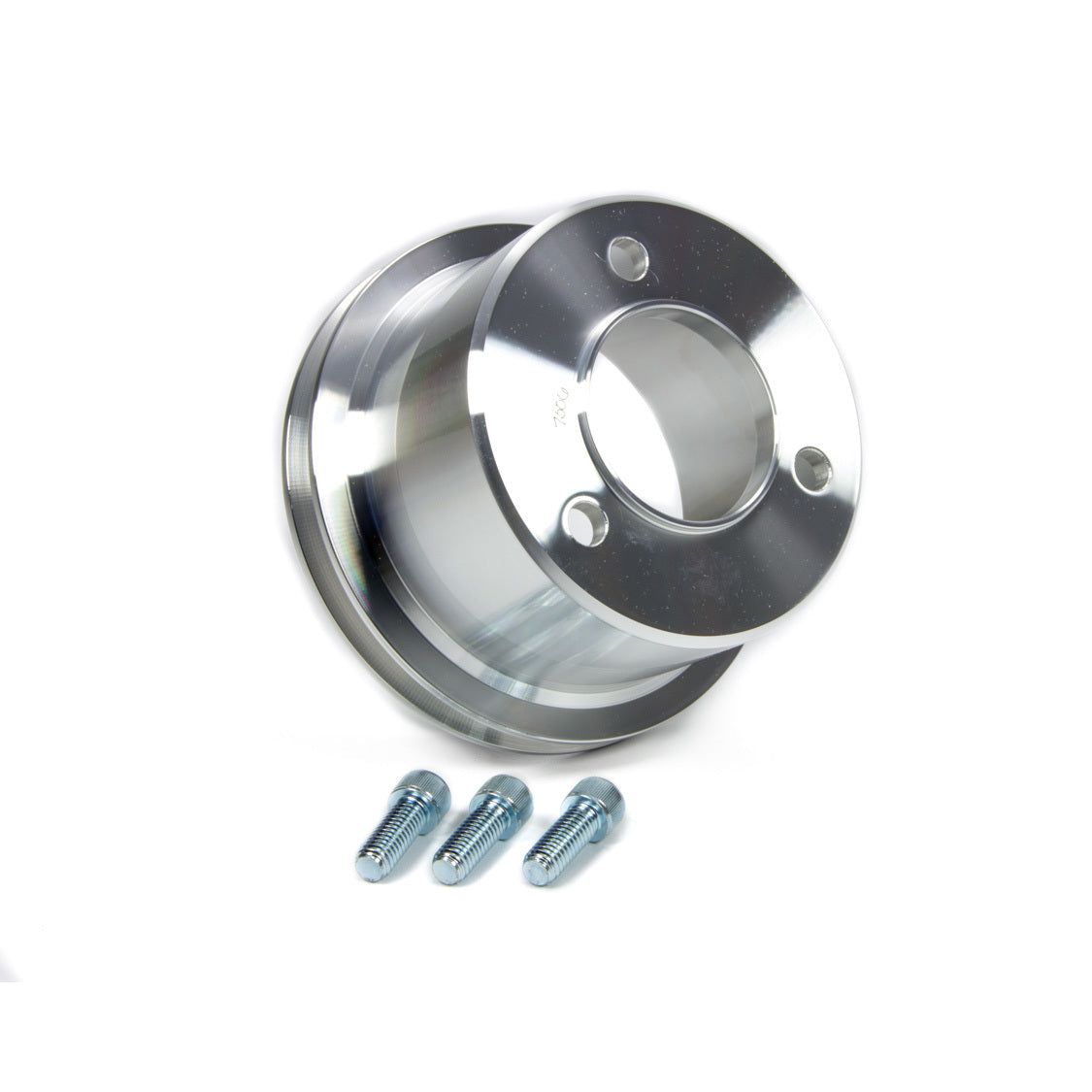 March Performance V-Belt 1 Groove Crankshaft Pulley - 5.5 in Diameter - Clear Powder Coat - Long Water Pump - Big Block Chevy