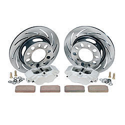 Strange Pro Race Brake System Rear 4 Piston Caliper 11-1/4" Drilled/Slotted Iron Rotor - Offset Hat