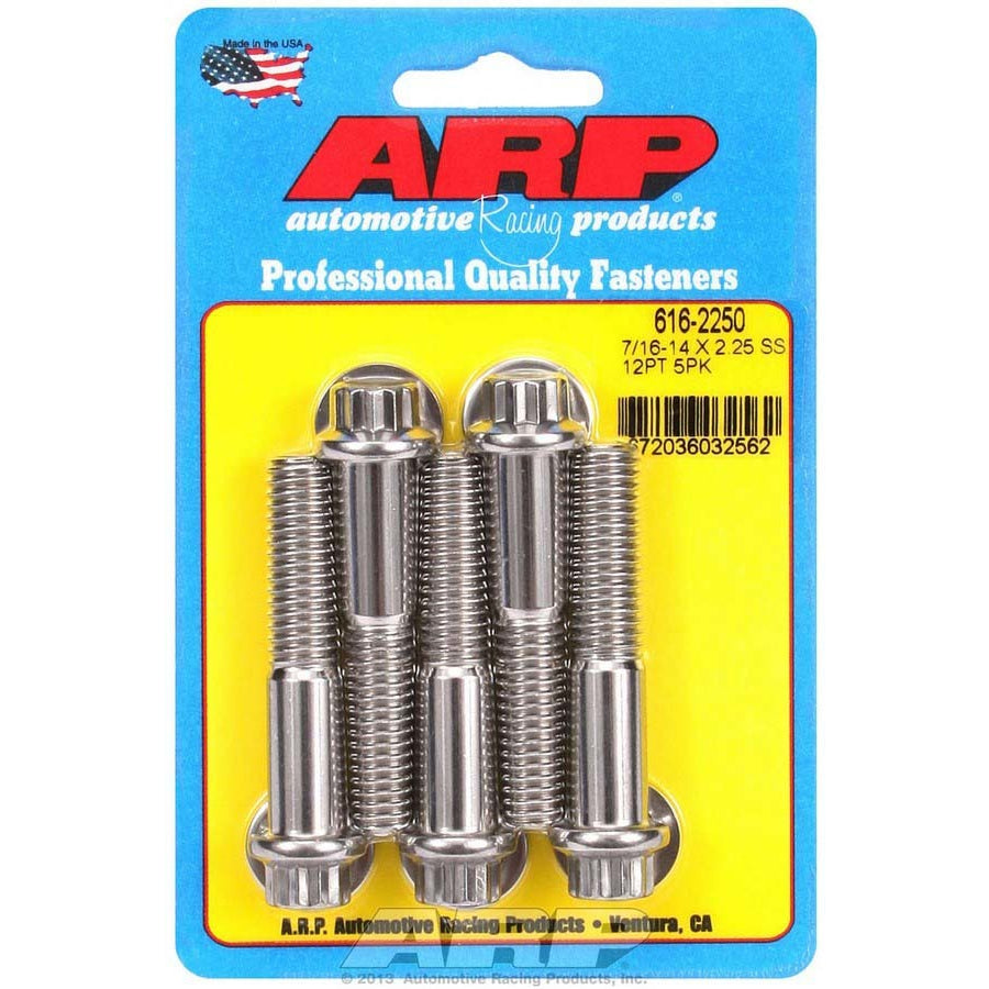 ARP Stainless Steel Bolt Kit - 7/16" 12-Point - 7/16-14 Thread x 2.250 - Set of 5