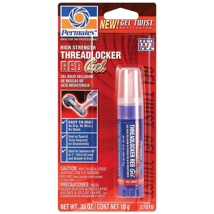 Permatex Red Gel Thread Locker High Strength - 10 g Tube