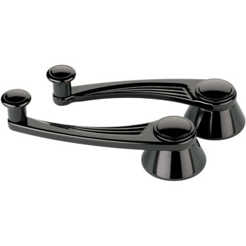 Billet Specialties 4-13/32" Long Window Cranks 1/2" Round Spline Billet Aluminum Black Anodize - Pair