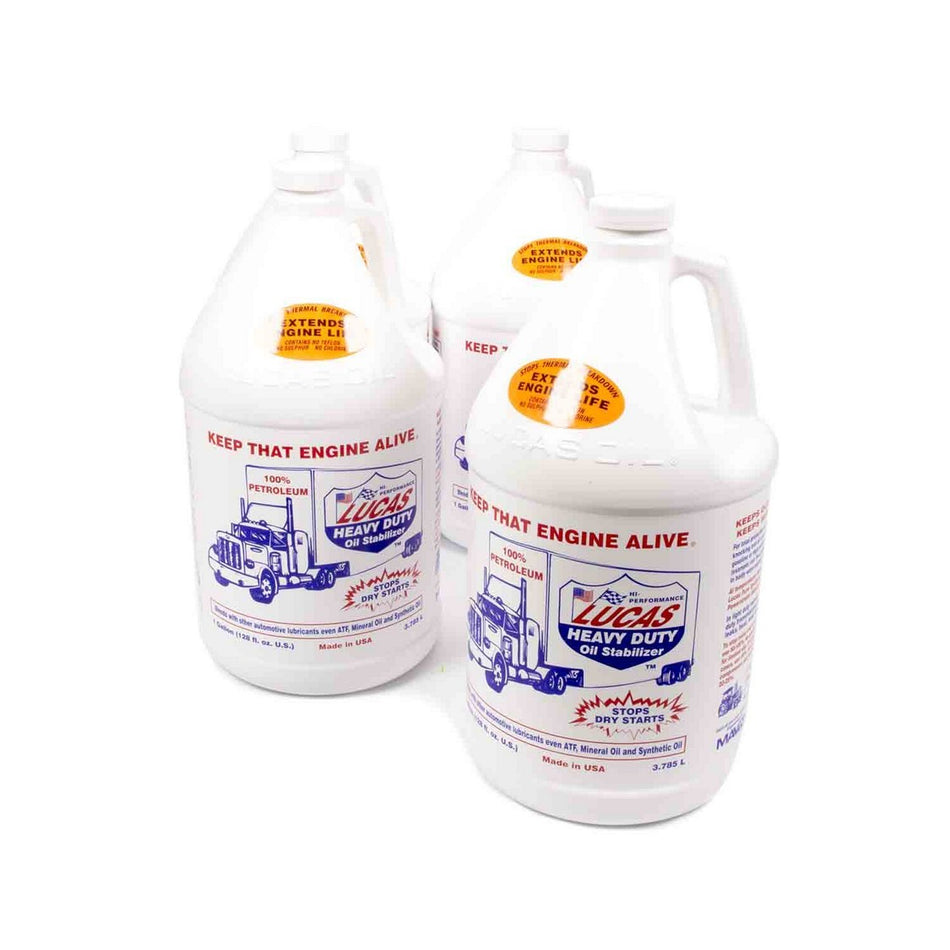 Lucas Oil Products Heavy Duty Oil Stabilizer Motor Oil Additive Conventional 1 gal - Set of 4