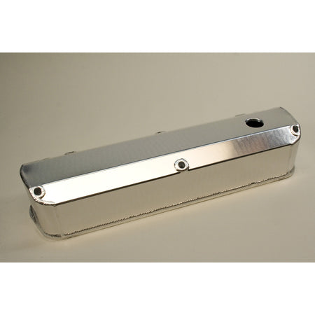 PRW INDUSTRIES Stock Height Valve Covers Baffled Breather Hole Hardware - Aluminum