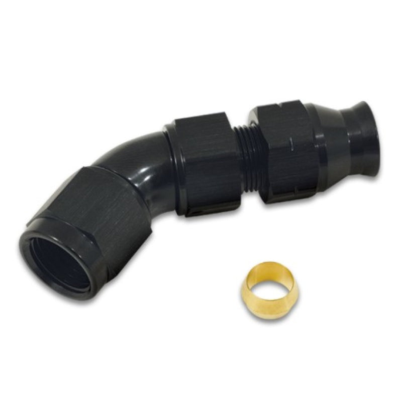 Vibrant Performance 45 Degree 6 AN Female to 5/16 in Tubing Tube End - Black