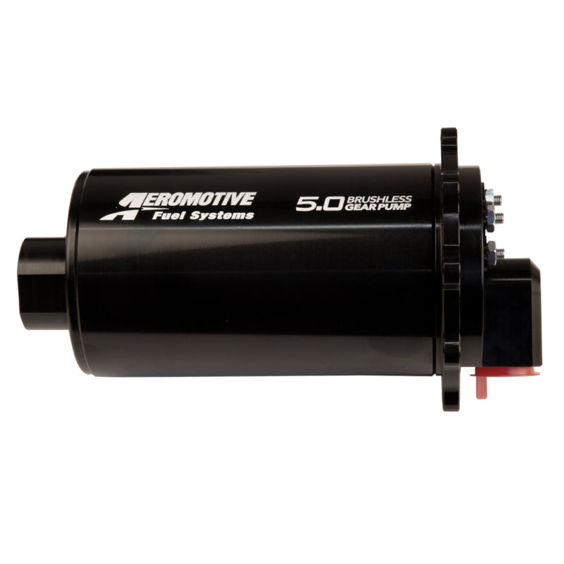 Aeromotive 5.0 Brushless In-Line Electric Fuel Pump - 1700 lb/hr - 90 psi - 12 AN Female O-Ring Inlet - 10 AN Female O-Ring Outlet - Black