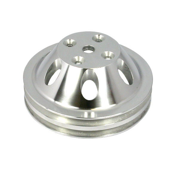 Racing Power V-Belt 2 Groove Water Pump Pulley - 6.6 in Diameter - Long Water Pump - Small Block Chevy