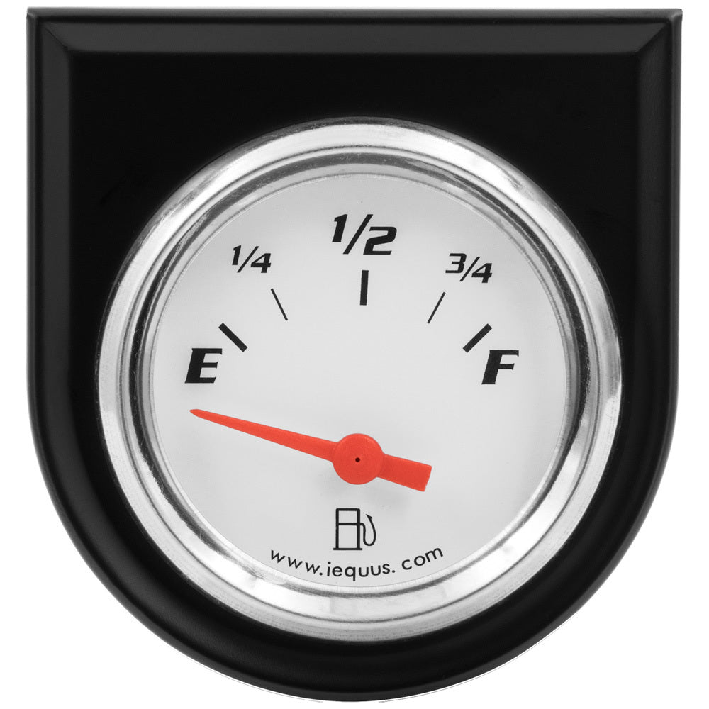 Equus 5000 Series Fuel Level Gauge - 0-90 ohm - Electric - Analog - Short Sweep - 2" Diameter - Panel Mount - White Face