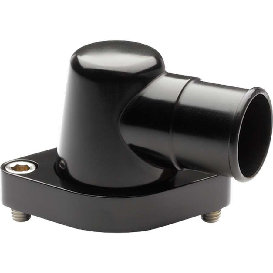 Billet Specialties Black Chevy 0 Degree Water Neck - Black Anodized - Straight Up - BB Chevy/SB Chevy