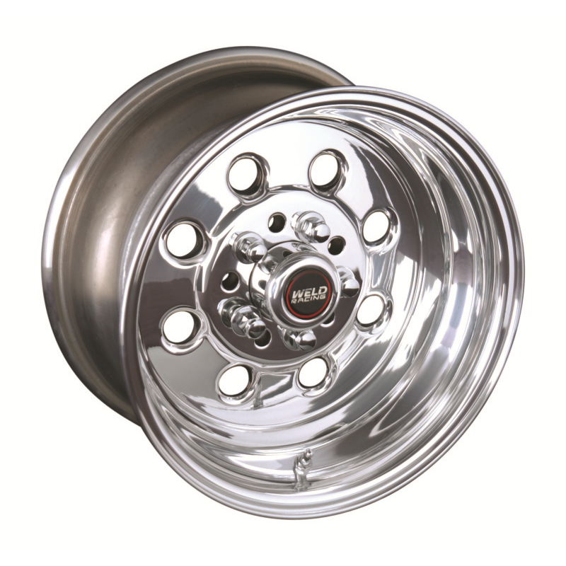 Weld Draglite Polished Wheel - 15" x 8" - 5 x 4.5"-4.75" Bolt Circle - 3.5" Back Spacing - 12.65 lbs