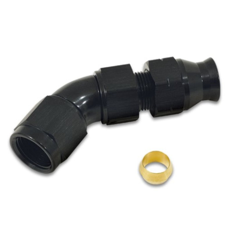 Vibrant Performance 45 Degree 6 AN Female to 3/8 in Tube End - Black