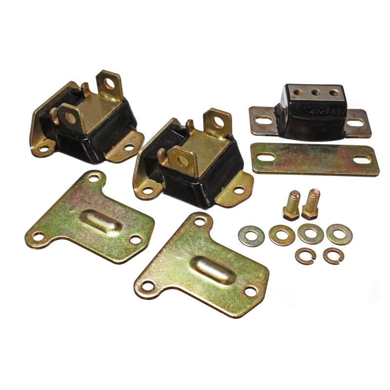 Energy Suspension Hyper-Flex Tall Motor and Transmission Mount - Tall - 2-3/8 in ID - Black / Cadmium - Chevy V8
