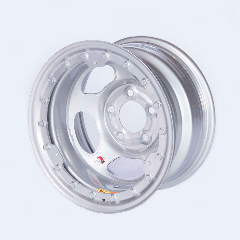 Bassett Inertia Advantage Wheel - 15" x 8" - Silver Powder Coat - 3" Backspace - 5 x 4.75"