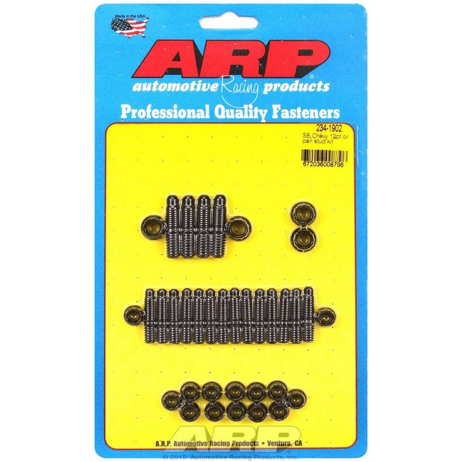 ARP Black Oxide Oil Pan Stud Kit - SB Chevy 265-400 CID - 12-Point