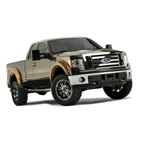 Bushwacker Pocket Style Front / Rear Fender Flare - 2.38 in Wide Front - 2 in Wide Rear - Black - Ford Fullsize Truck 2009-14