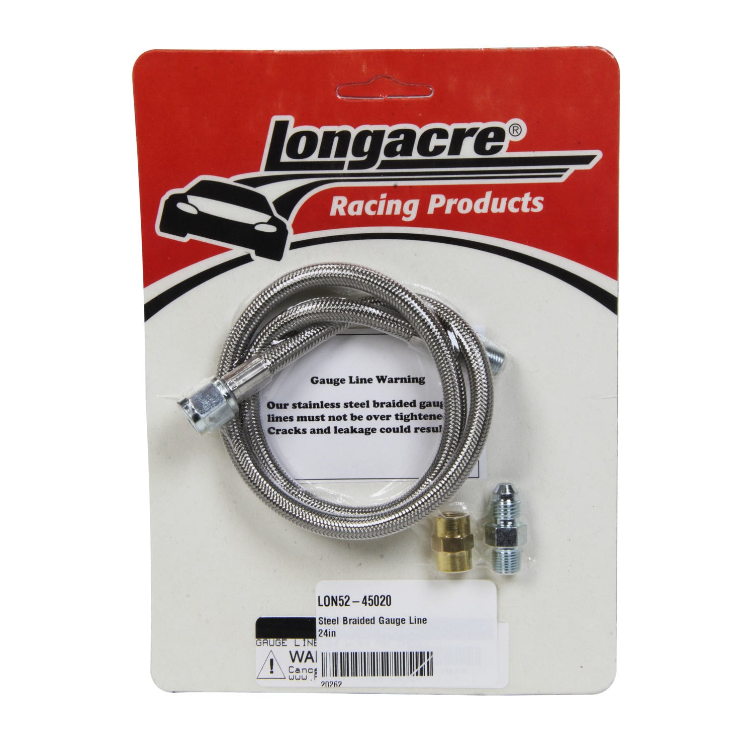 Longacre Steel Braided Gauge Line - 24" w/ Block Fitting