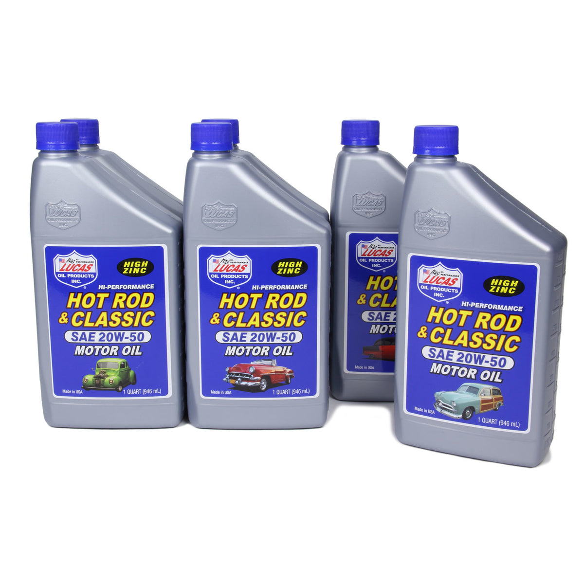 Lucas Oil Products Hot Rod and Classic Car Motor Oil ZDDP 20W50 Conventional - 1 qt