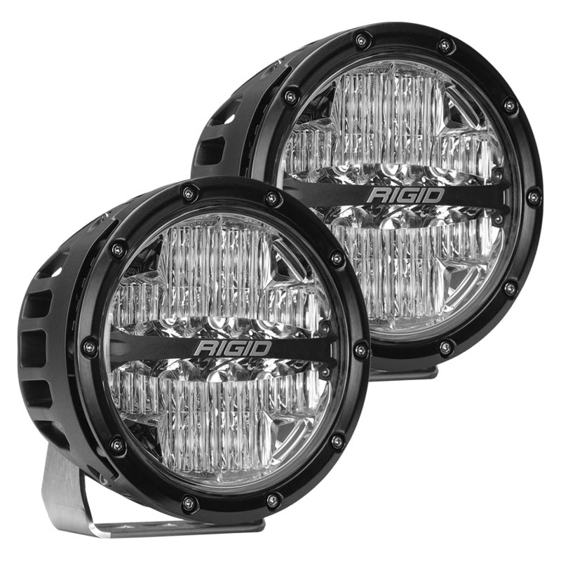 Rigid Industries 360 Series LED Driving Light Assembly - 12 LEDs - Amber - 6 in Diameter - Surface Mount - Black (Pair)