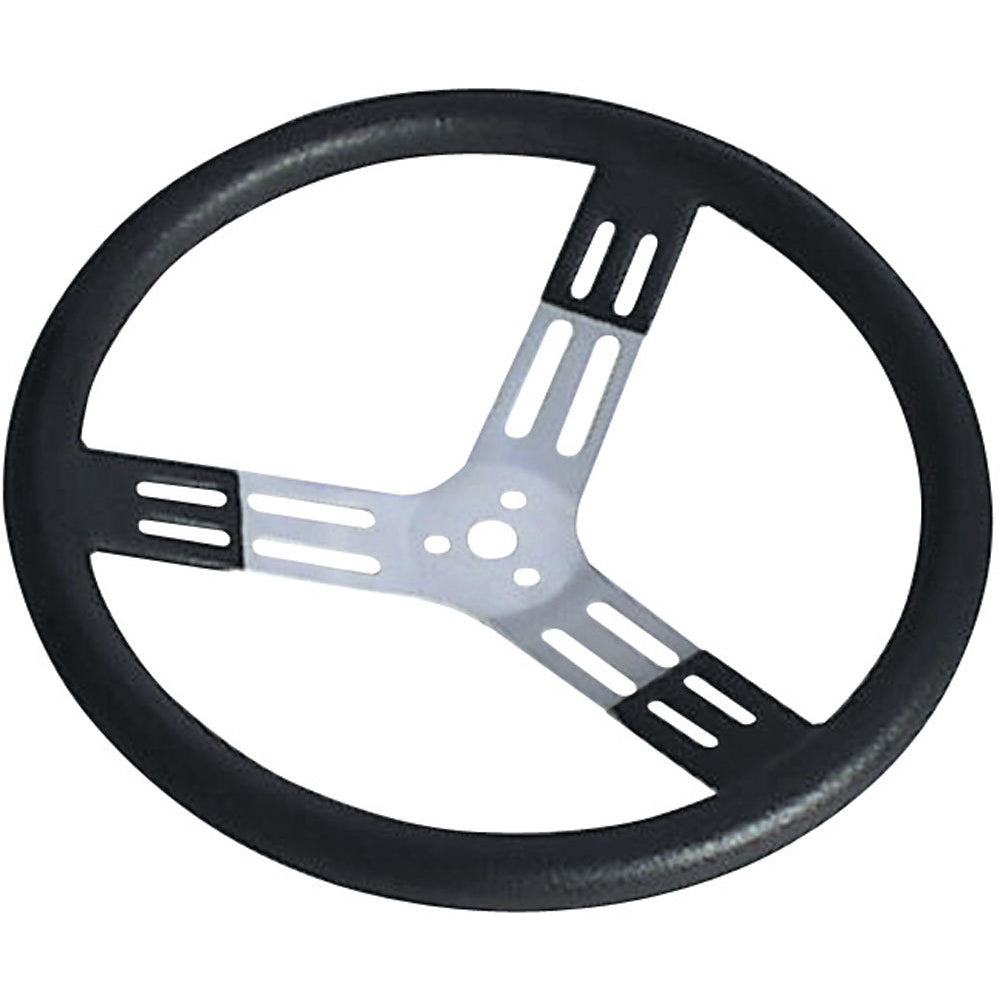 Longacre 15" Aluminum Steering Wheel - Black w/ Bump Grip