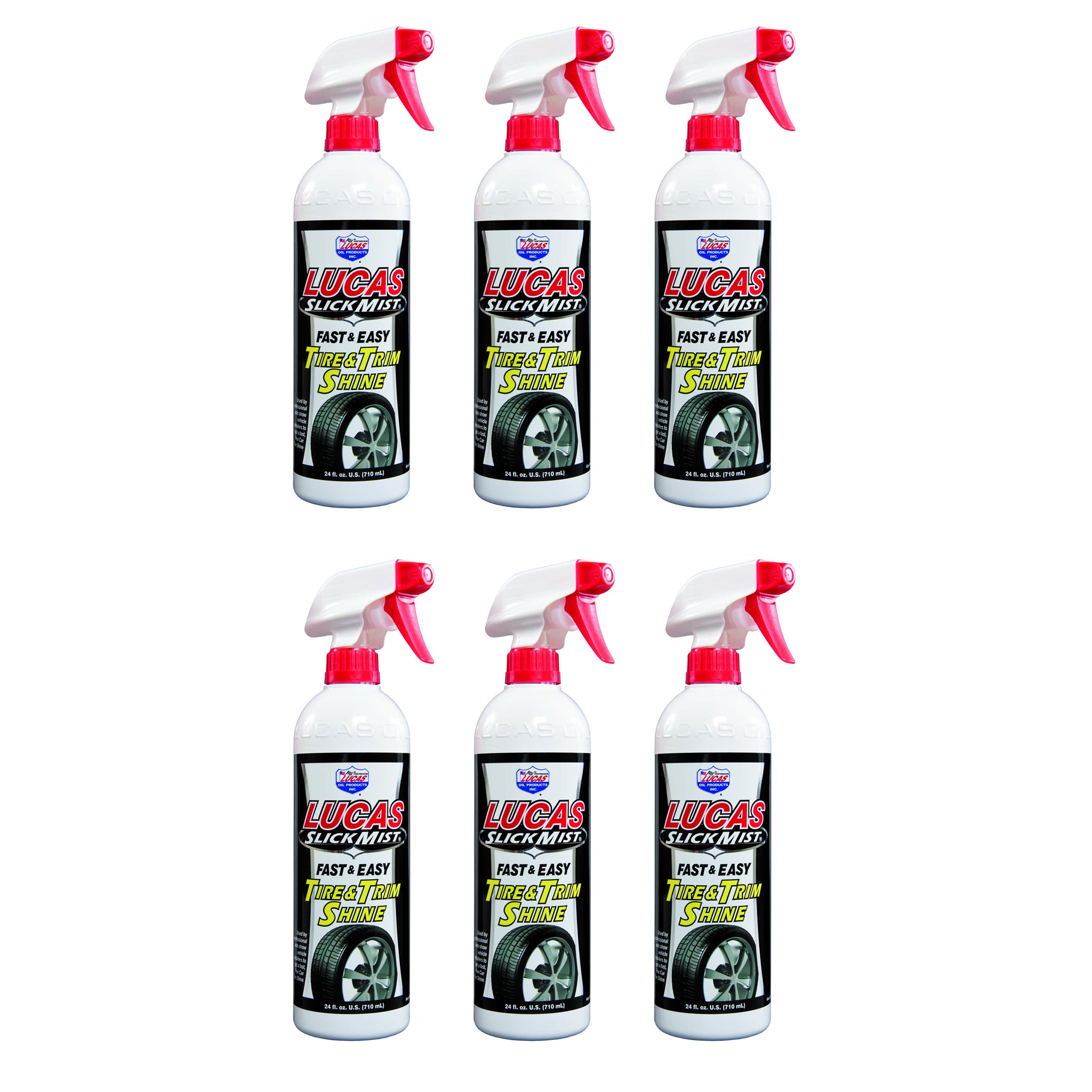Lucas Oil Products Slick Mist Tire and Trim Tire Shine 24 oz Spray Bottle - Set of 6