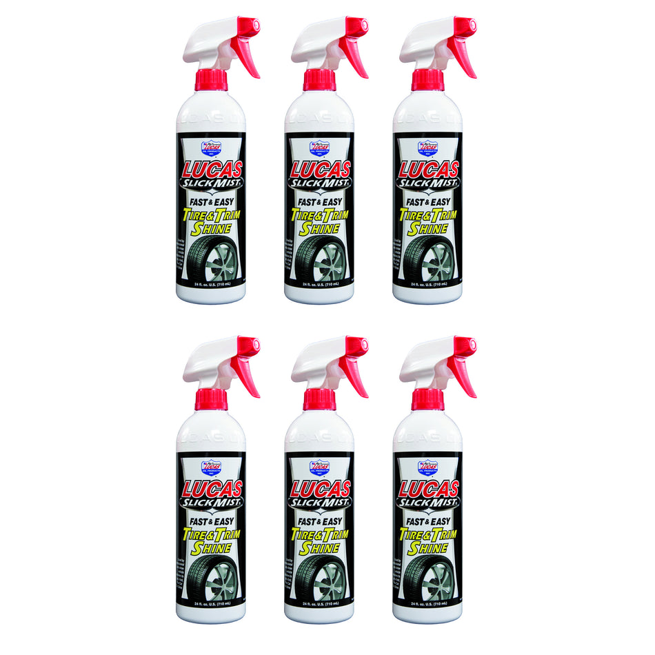 Lucas Oil Products Slick Mist Tire and Trim Tire Shine 24 oz Spray Bottle - Set of 6