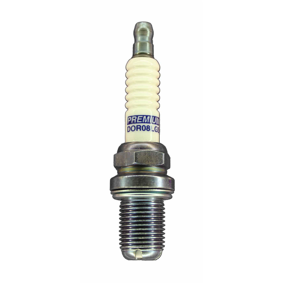 Brisk Premium Racing Spark Plug - 14 mm Thread - 19 mm R - Heat Range 8 - Gasket Seat - Resistor DOR08LGS