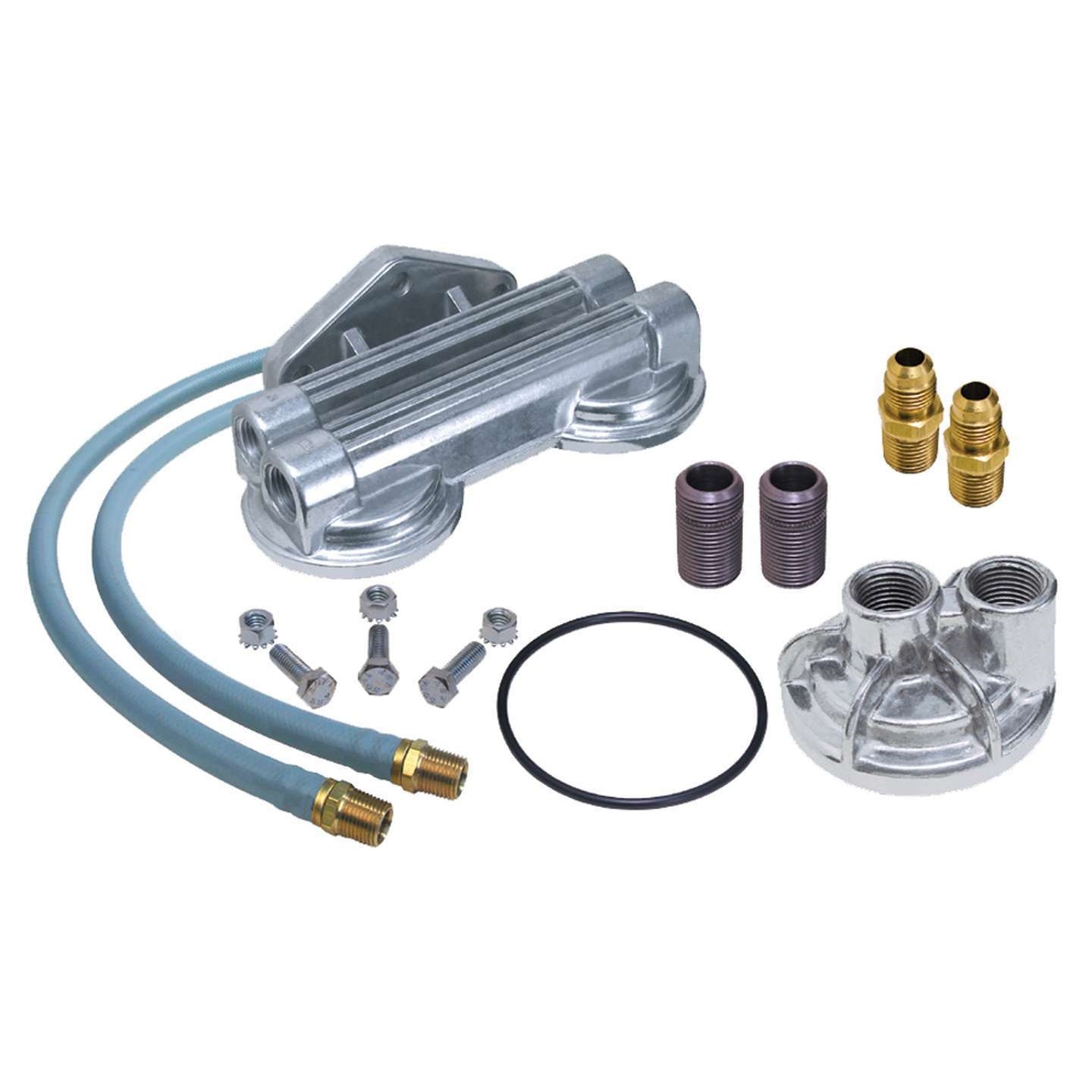 Trans-Dapt Dual Oil Filter Relocation Kit - 18mm x 1.5 Threads