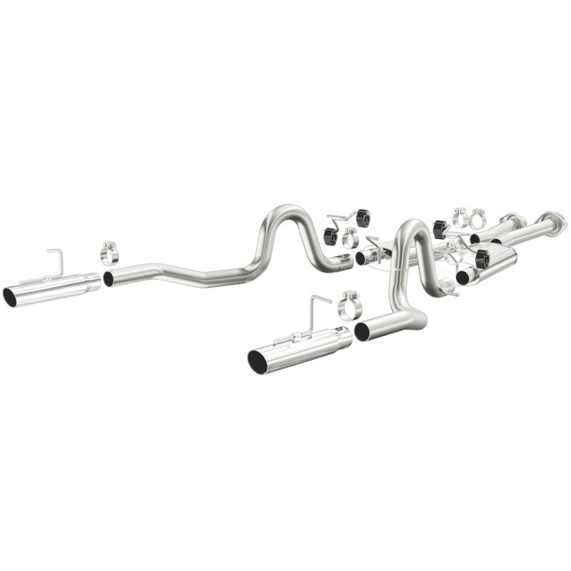 Magnaflow Street Series Cat-Back Exhaust System - 2-1/2 in Diameter - 3 in Tips - Ford Coyote - Ford Mustang 1986-93