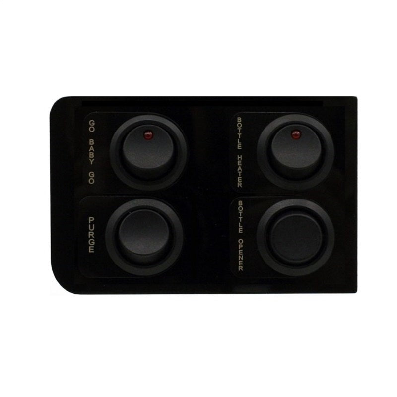 Nitrous Express Dash Mount Switch Panel - 2 Rockers / 1 Momentary Rocker / 1 2-Way Momentary Rocker - Indicator Lights - Black Anodized - GM F-Body 1998-2002