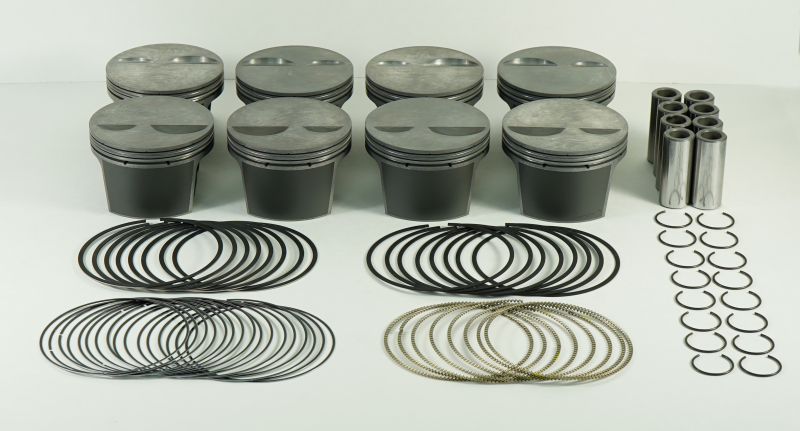 Mahle PowerPak Forged Piston and Ring Kit - 3.776 in Bore - 1.0 x 1.0 x 2.0 mm Ring Groove - Minus 1.00 cc - Small Block Chevy