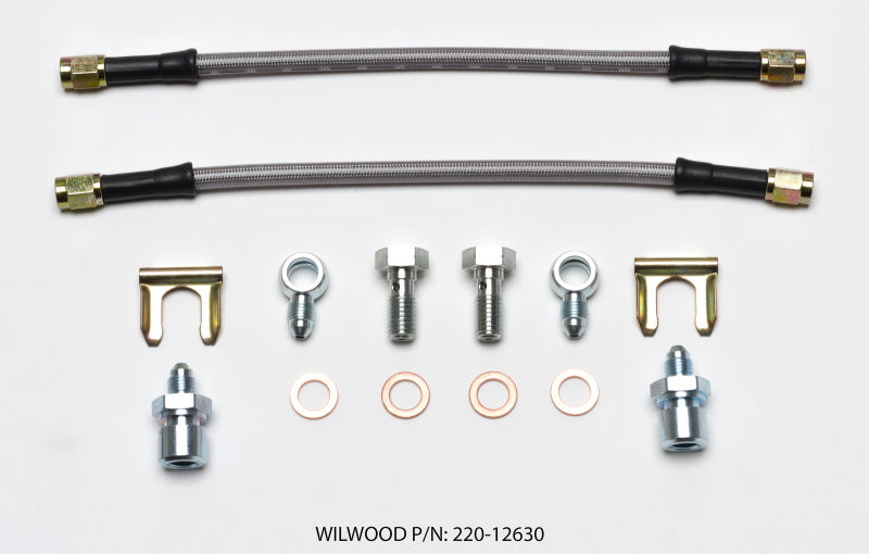 Wilwood Flexline Brake Hose Kit - DOT Approved - 10 in - 3 AN Hose - 3 AN Straight Inlet - 3 AN Straight Outlet - Rear