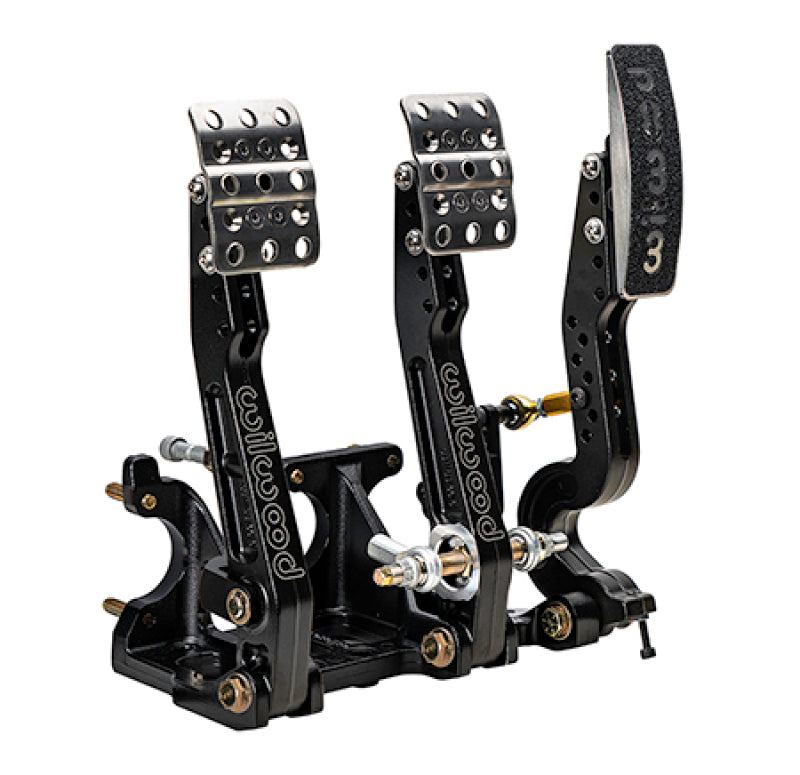 Wilwood Floor Mount Tru-Bar Brake, Clutch and Throttle Pedal w/ Linkage - Adjustable Ratio