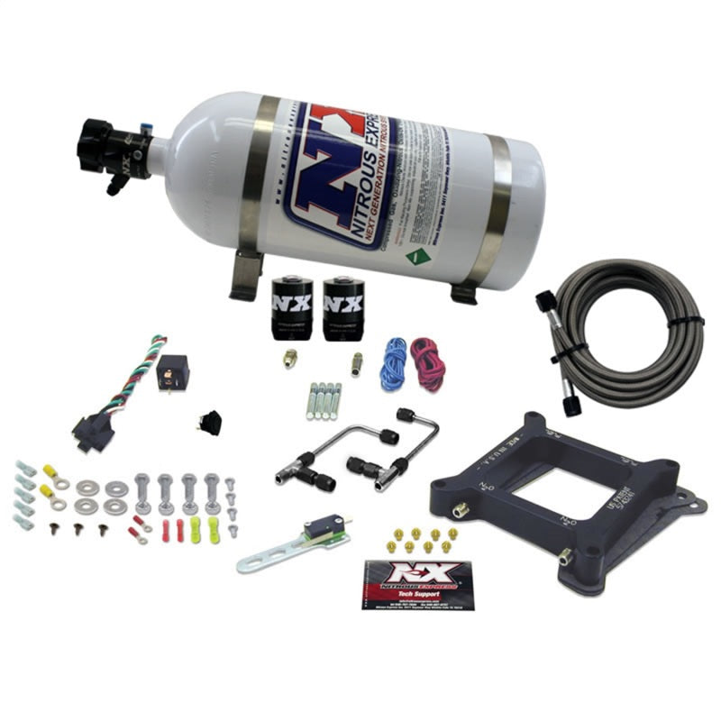 Nitrous Express Gemini Nitrous Oxide System - Wet - Single Stage - 50-300 HP - 10 lb Bottle - White