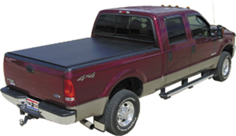 Truxedo Lo Pro Quart Roll-Up Tonneau Cover - Hook and Loop Attachment - Vinyl Top - Black - 6 ft 9 in Bed - Ford Fullsize Truck 2008-16