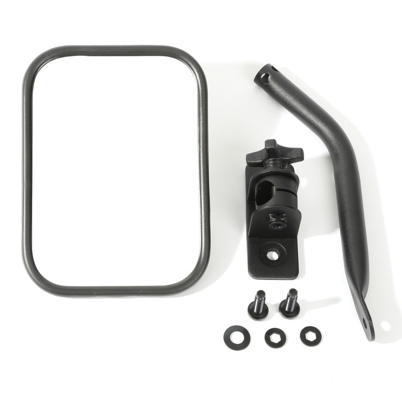 Rugged Ridge Side View Rectangular Mirror - Quick Release - Textured Black Paint - Jeep Wrangler JK / TJ 1997-2018 11025.14