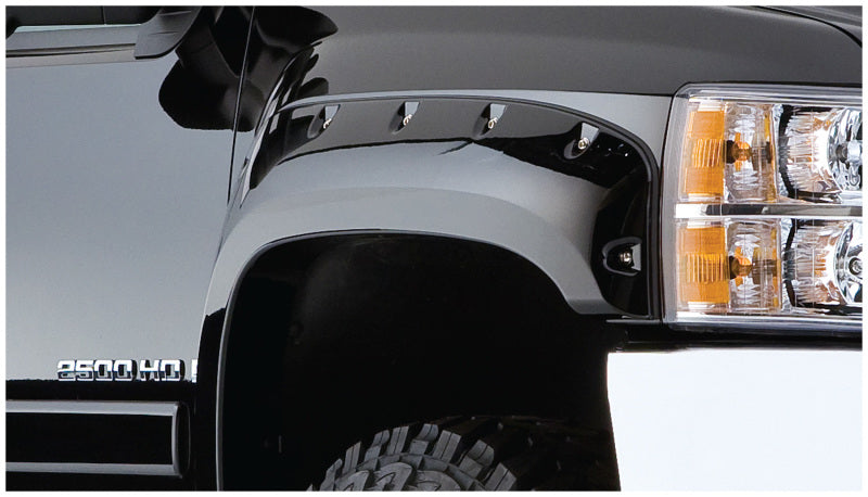 Bushwacker Pocket Style Cut-Out Front Fender Flare - 5 in Wide - Black - GM Fullsize SUV / Truck 1988-99 - Pair