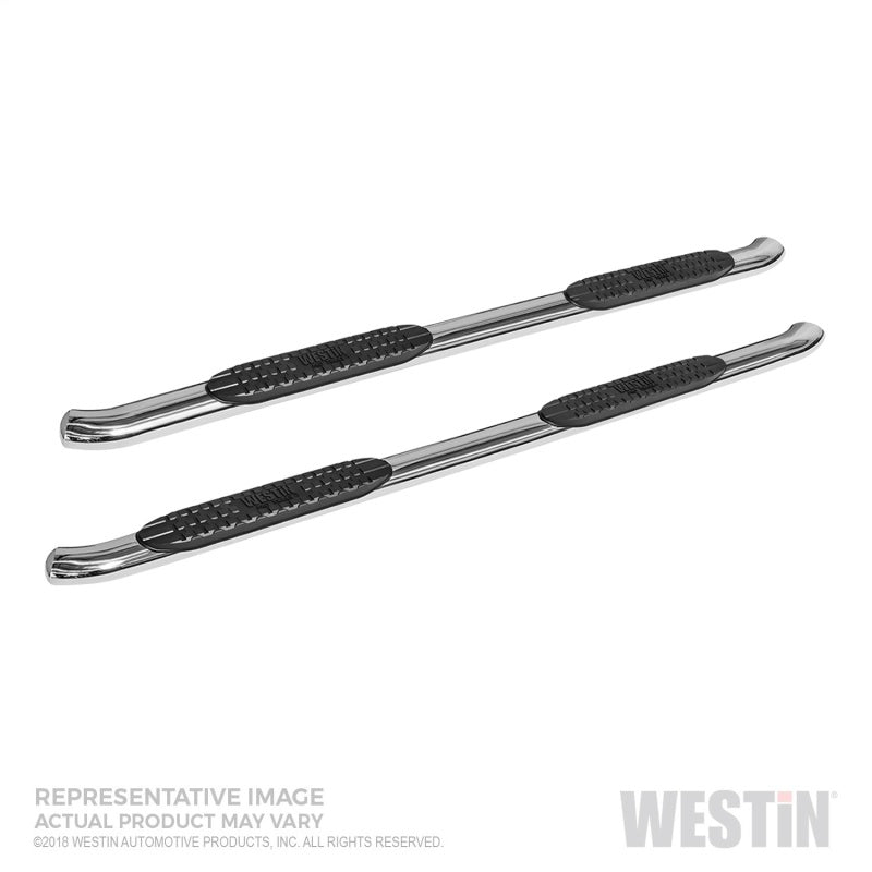 Westin Pro Traxx 4 in Oval Curved Step Bars - Polished Stainless - Crew Cab - GM Fullsize Truck 2019-21 - Pair